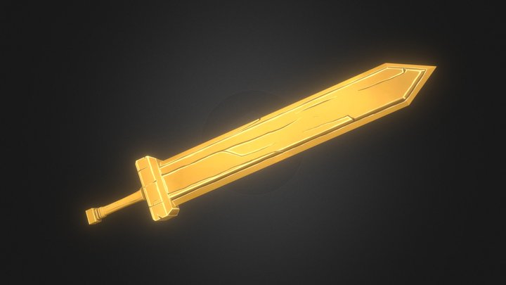 Stylized Wooden Big Sword 3D Model