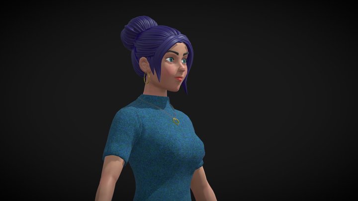 Stylized Girl Character 3D Model