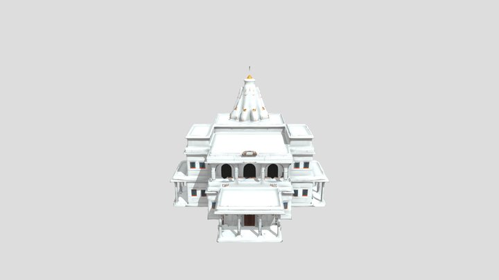Intricate marble temple building 3D Model