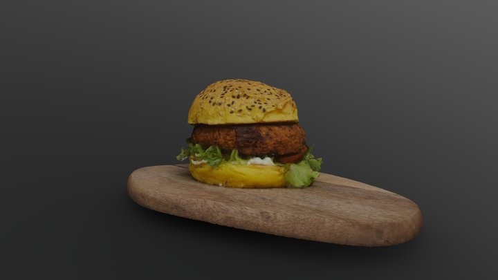Double Decker Vegan Burger @ Apuro Vegan Bar 3D Model