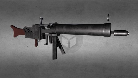 Maxim German ww1 ww2 Machine Gun 3D Model