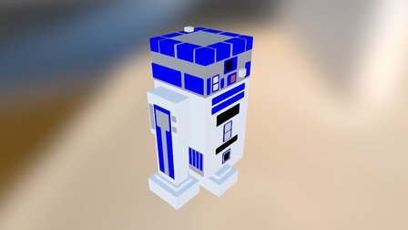 R2-D2 - Crossy Road Art Style 3D Model