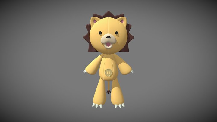Kon  Bleach Plush Lion 3D Model 3D Model
