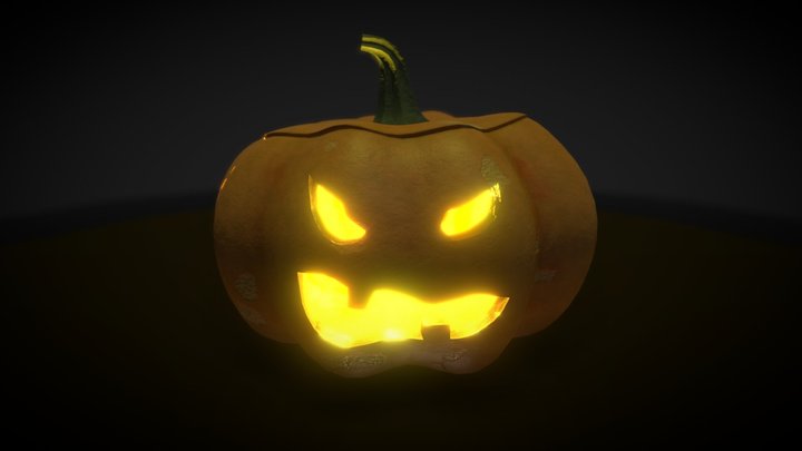 Halloween Pumpkin 4 face 3D Model
