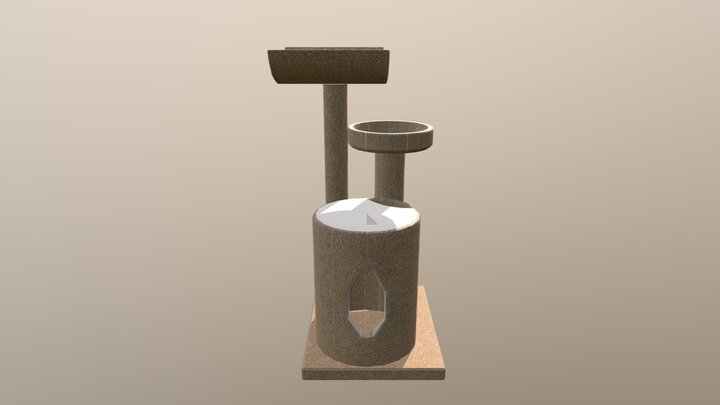 Cat Tower Textured 3D Model