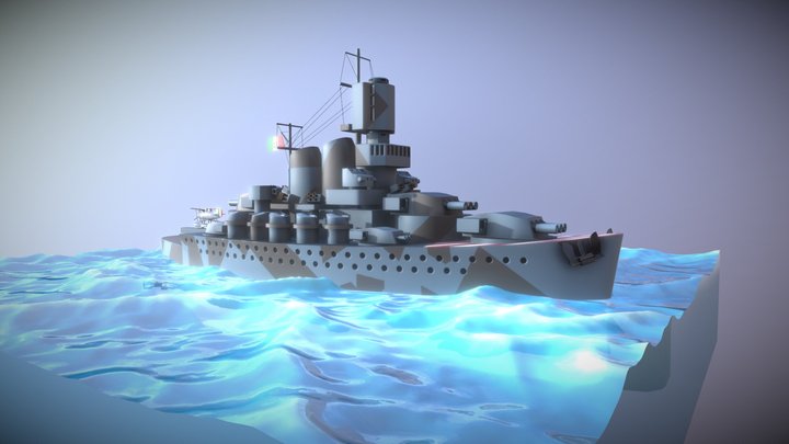 Chibi Warship Roma and IMAM Ro. 43 3D Model
