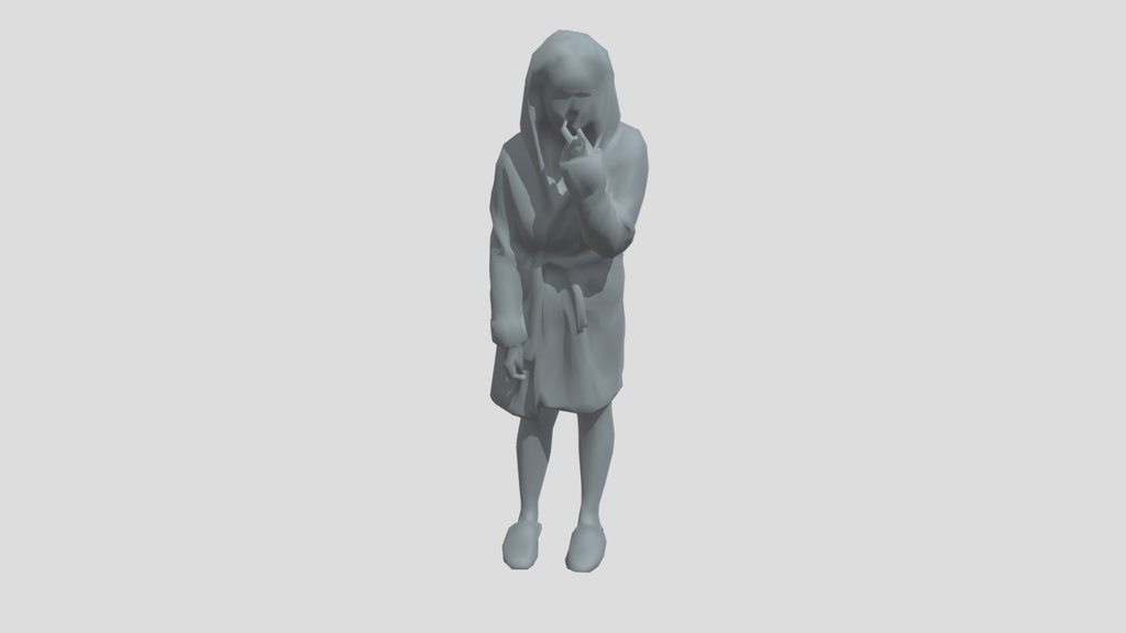 Lowpoly Female In Bathrobe