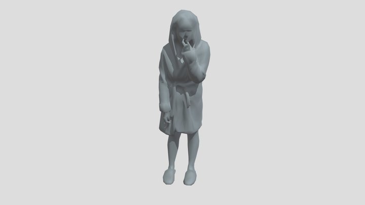 Lowpoly Female In Bathrobe – Gratis 3D-model STL