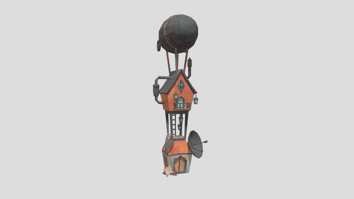 Cute Mechanical House 3D Model