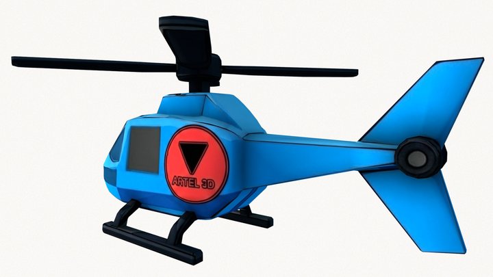Low Poly "Artel3D" Helicopter – Free 3D Model STL