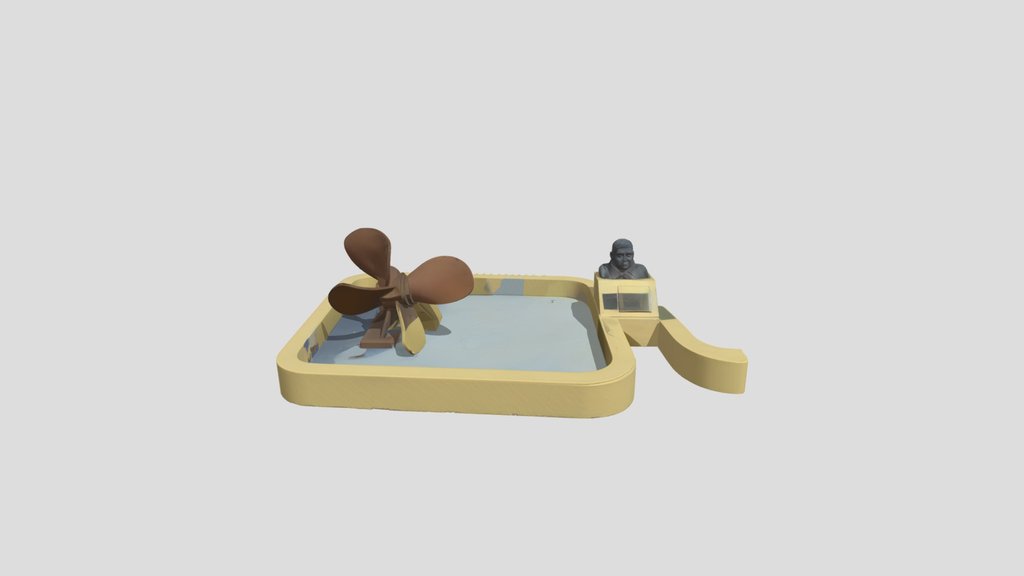Coastal memorial with bust and propeller. V2