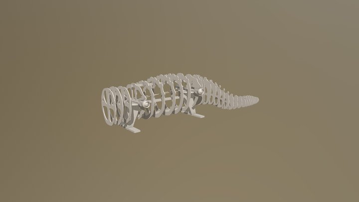 Crocodile Puppet Internal Structure 3D Model