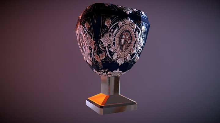 roman cup 2 blue 3D Model
