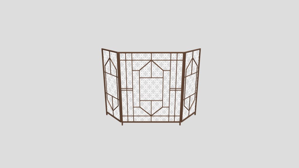 Bronze Golden Art Deco Fire Screen