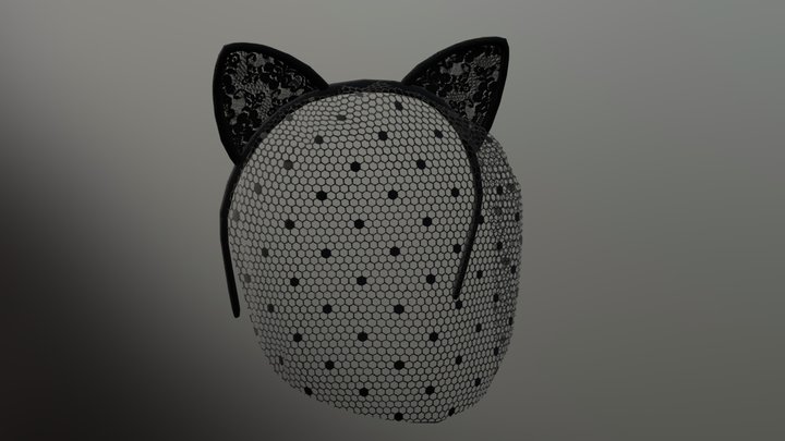 Cat Ears Veil Headband 3D Model