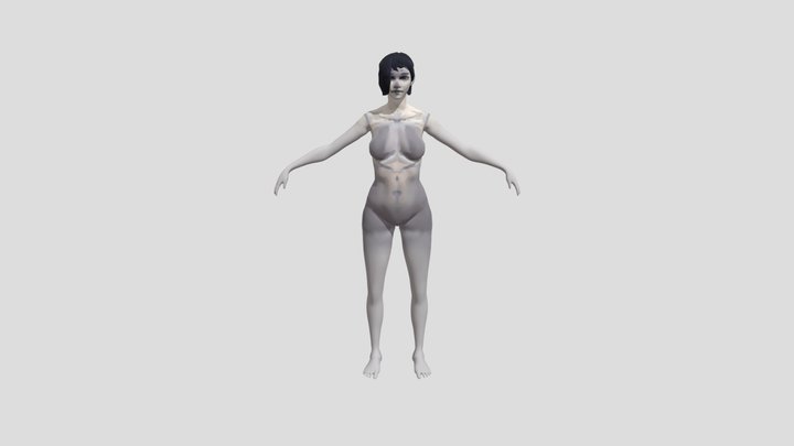 Black-haired woman 3D Model