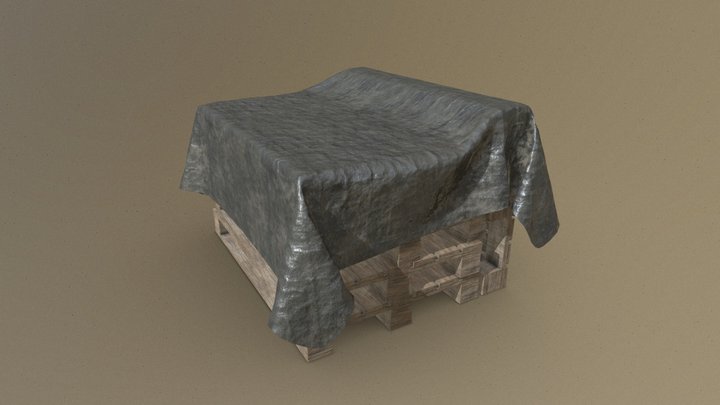 Tarp-Covered Palettes 3D Model