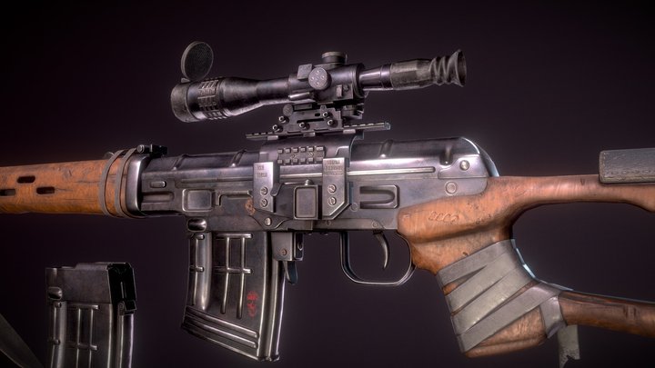 Sniper rifle Dragunov 3D Model