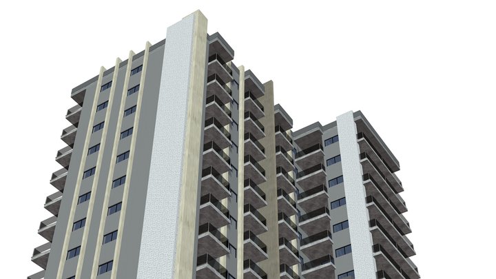 modern residential complex apartment building 3D Model