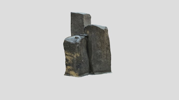 Three Stone Pillar Fountain 3D Model