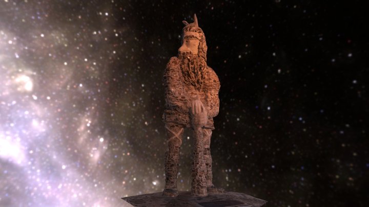 Kalevipoeg statue at night time 3D Model
