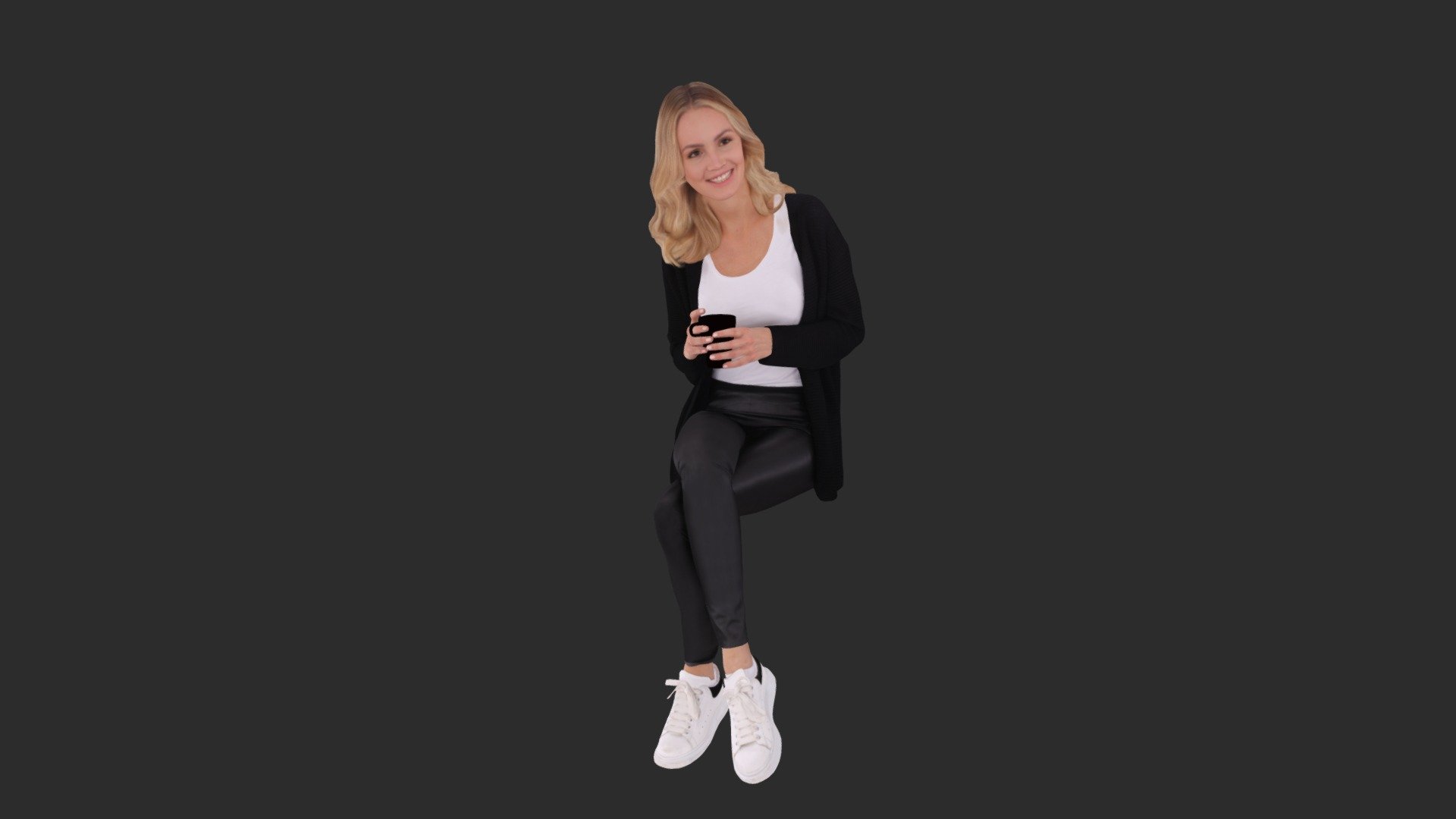 Claudia Posed 001 - Casual Sitting 3D Woman — Sketchfab embed 3D viewer
