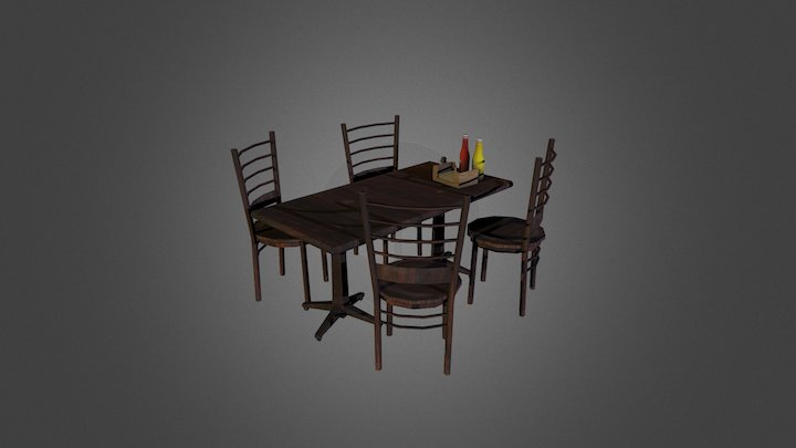 CityScen Retake_Prop_GuestChair+Table 3D Model