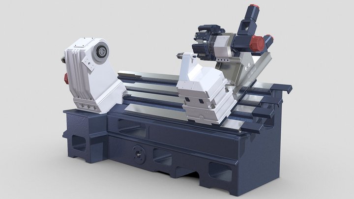CNC 선반 내부 3D Model