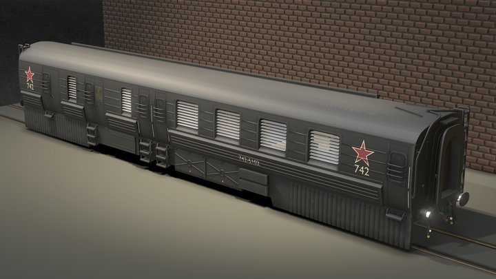Soviet Armoured Train - Carriage 1 3D Model