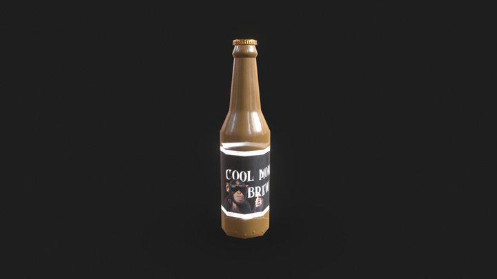 Very Low Poly Beer Bottle 3D Model