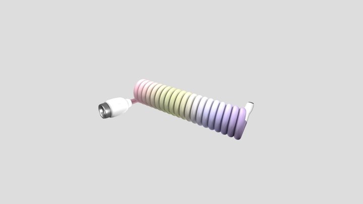 Coiled Keyboard Cable 3D Model