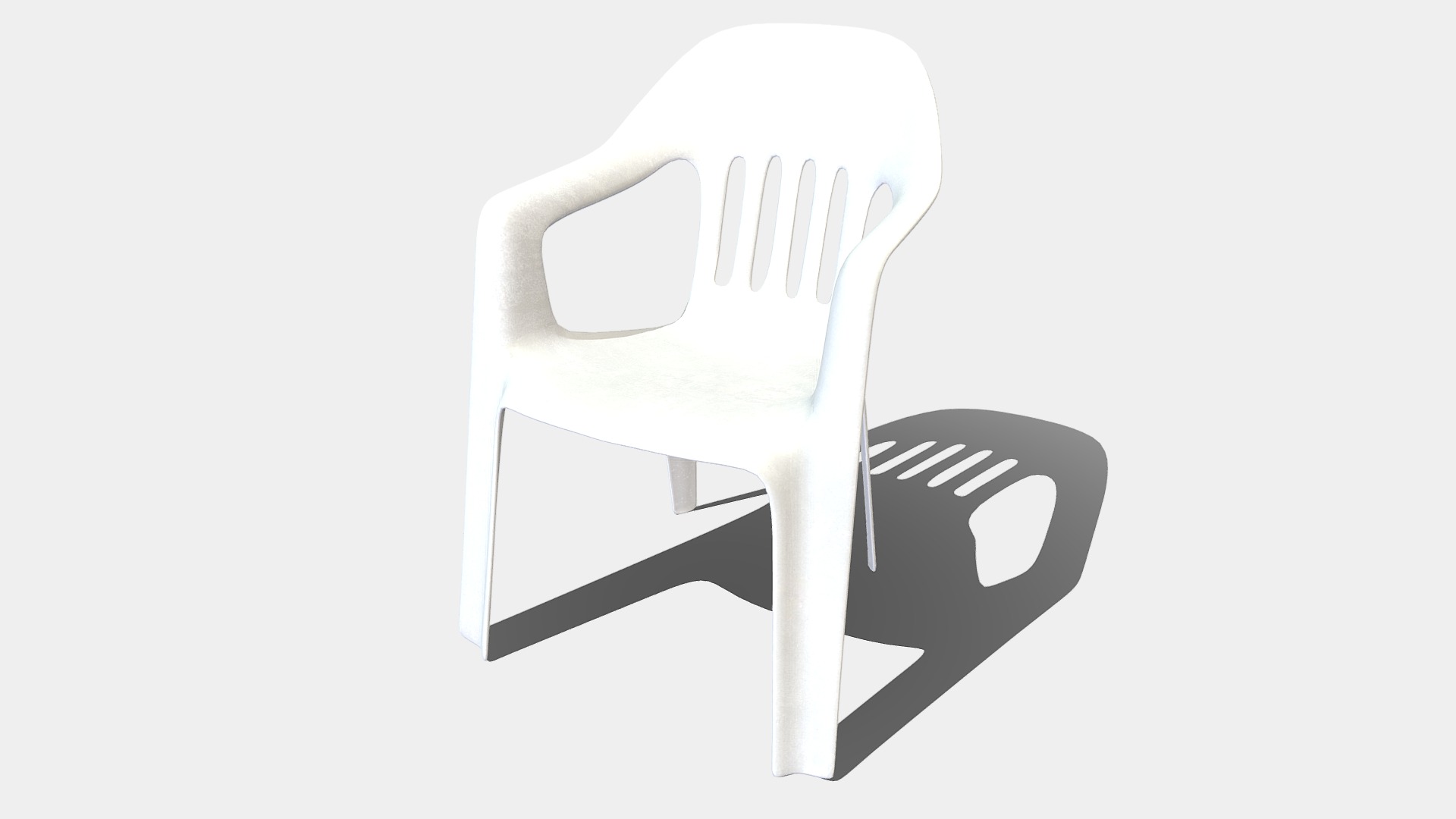 3D model Plastic Chair - This is a 3D model of the Plastic Chair. The 3D model is about a white and black fork.