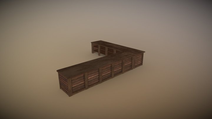 Middle age tavern balcony Low-poly 3D model 3D Model