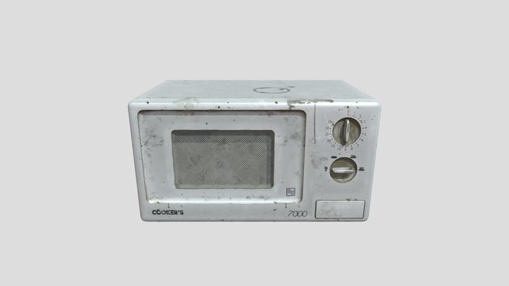 Low Poly Dirty Microwave 3D Model