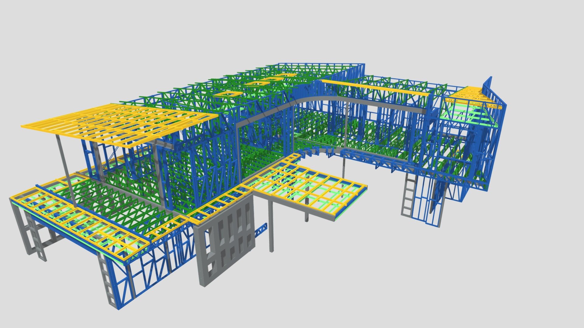 2-Story Steel-Framed Residential Structure — Sketchfab embed 3D viewer