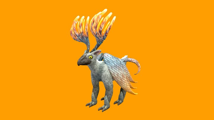 Fantasy Deer - Fully Rigged, Unlit 3D Model