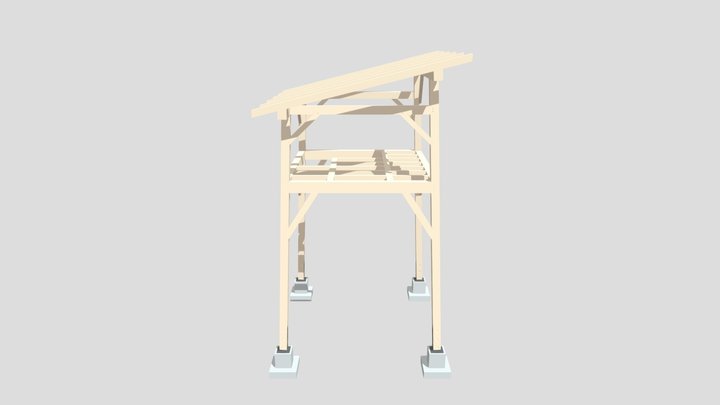 Timber Frame Observation Tower 3D Model