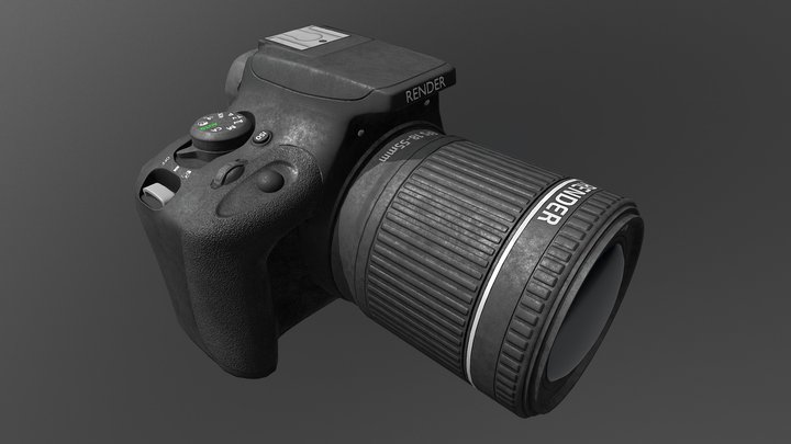 DSLR camera 3D Model