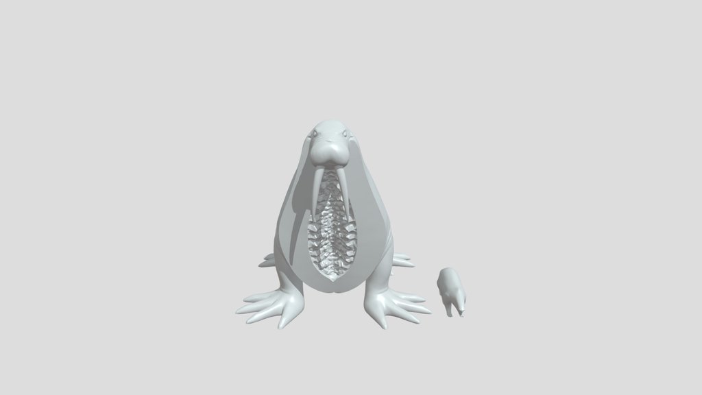 Walrus-papaya hybrid creature