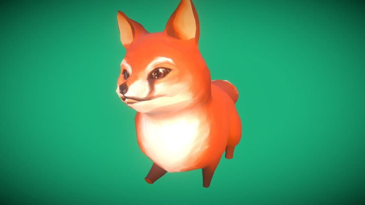 Fox Cub Walkcycle 3D Model
