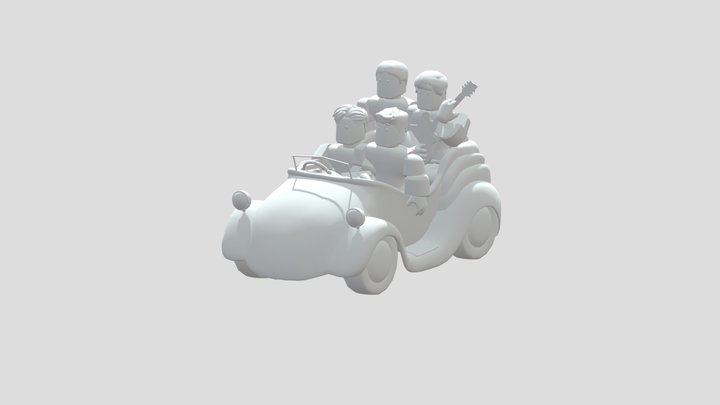 the robloxian wiggles in the big red car 3D Model