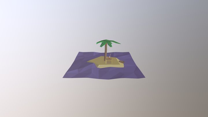 Low Poly Island Scene 3D Model