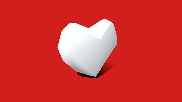 Simple Heart for paper craft 3D Model