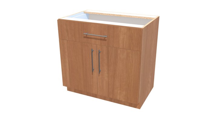 Cherry Kitchen Base Cabinet 3D Model