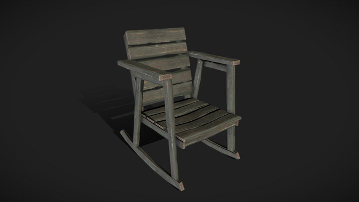 Decrepid Rocking Chair 3D Model