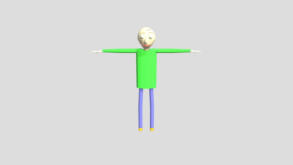 JM99's Baldi Model From His BB3DP On Gamebanana