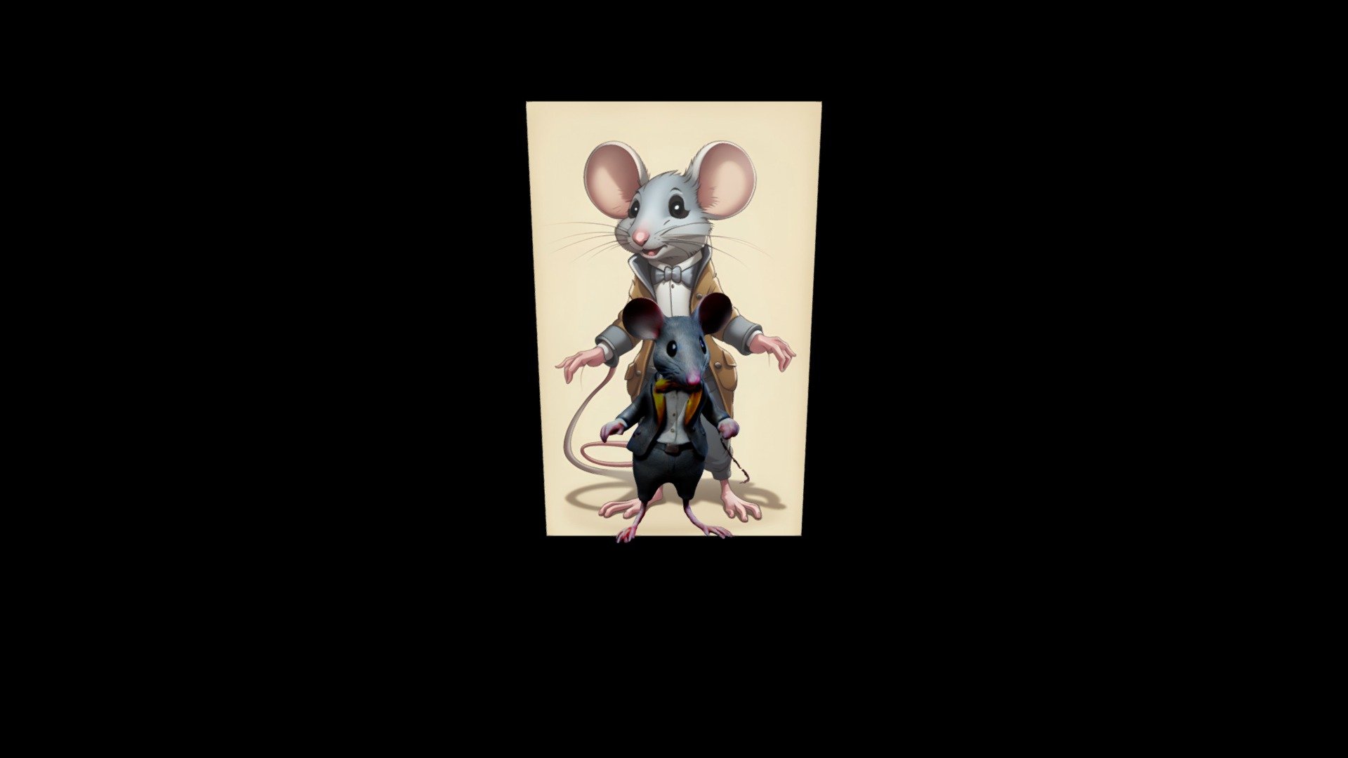 cartoon mouse in a suit and tie with a jacket on - Download Free 3D ...