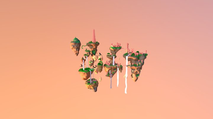 Floating Island 3D Model
