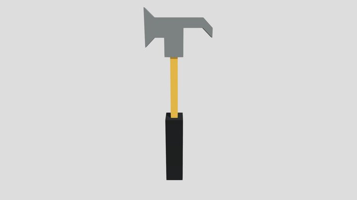 Blocky Hammer 3D Model