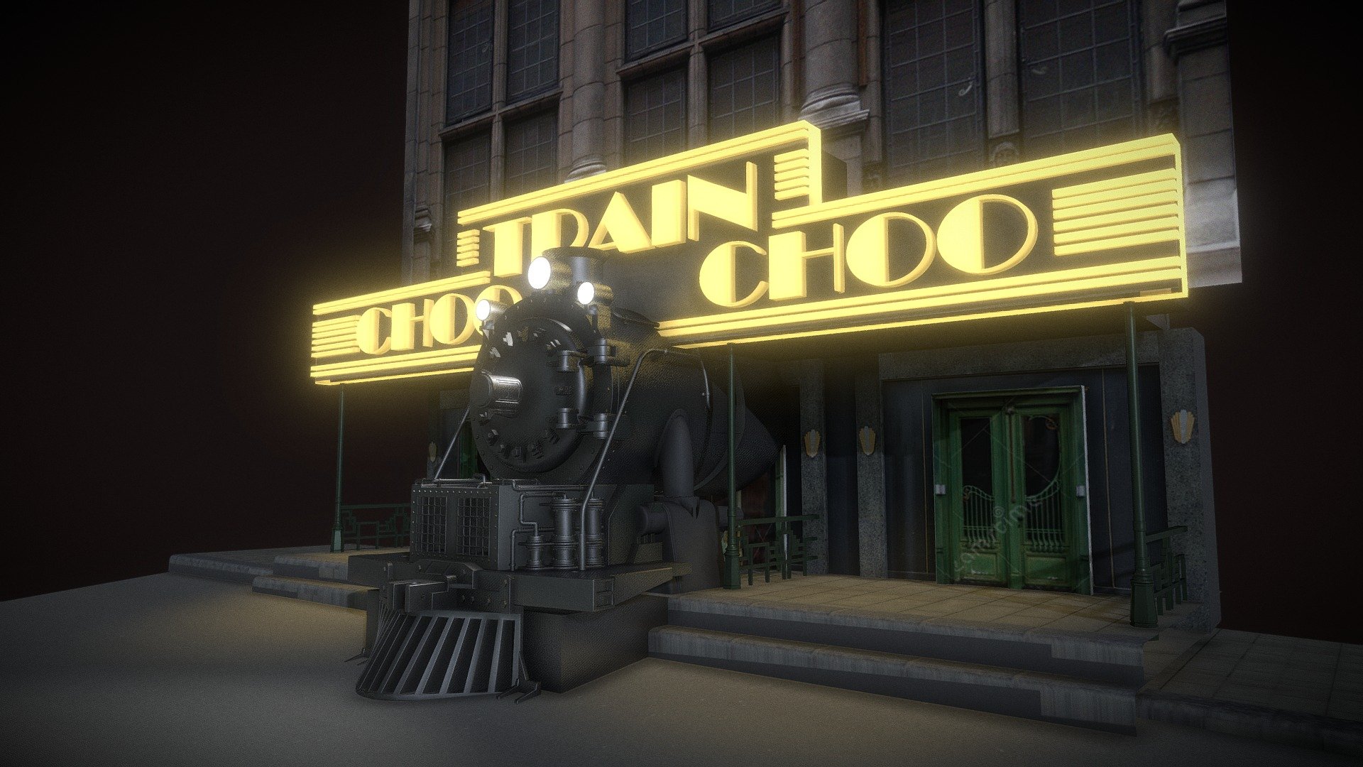 CHOCHO CLUB SF Ext 3D Model By NONAME yasosay f10debb Sketchfab